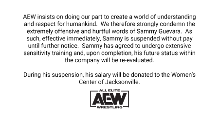 AEW Suspends Sammy Guevara