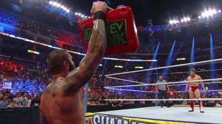 Randy Orton Cashes in Money in the Bank at SummerSlam 2013 Randy Orton cashes in Money in the Bank at SummerSlam 2013