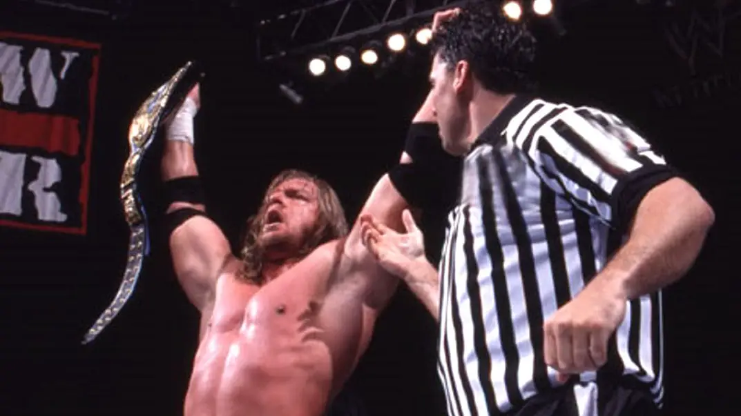Triple H wins the WWF Championship for the First Time